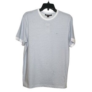 Michael Kors white with blue print T-shirt sz S